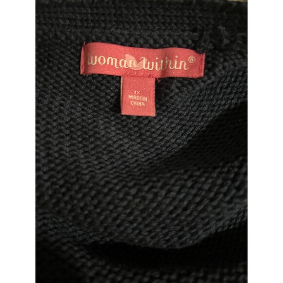 Woman Within Women’s Cotton Cardigan Sweater size 1X Short Sleeve Cotton Blend - Picture 8 of 9